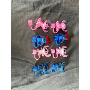 8Pcs Stitch 10mm Cartoon Silicone Straw Topper Accessories